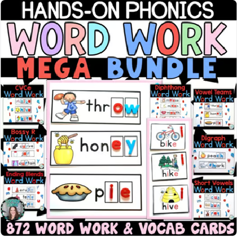 Phonics Word Work Building Center Activities Digraph CVC Vowel Teams Blends CVCe image preview 2