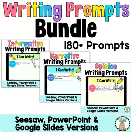 1st Grade Writing Prompts Narrative Opinion Activities Seesaw Google Slides Use image preview 2