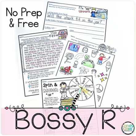 Bossy R Controlled Vowels No Prep Printable Worksheets Reading Phonics Passage image preview 2