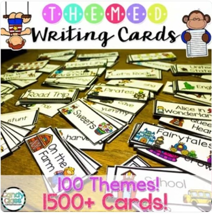 Visual Writing Idea Prompt Bundle Vocabulary Picture Cards Activities Center ELA image preview 2