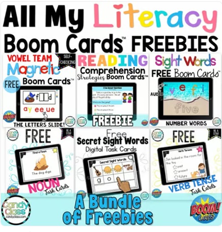 FREE All My Literacy Boom Card Games Reading Phonics Sight Words Grammar Centers image preview 2