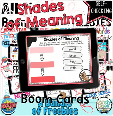 Shades of Meaning Synonym Practice Grammar Games Vocabulary Practice Boom Cards image preview 2