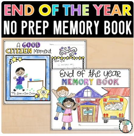 Fun End of the Year Memory Book Writing Prompt Activities with Note to Students image preview 2