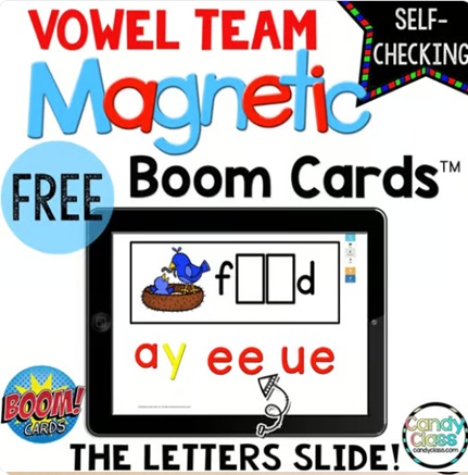 FREE Digital Word Work Phonics Reading Boom Cards Vowel Teams Game Activities image preview 2
