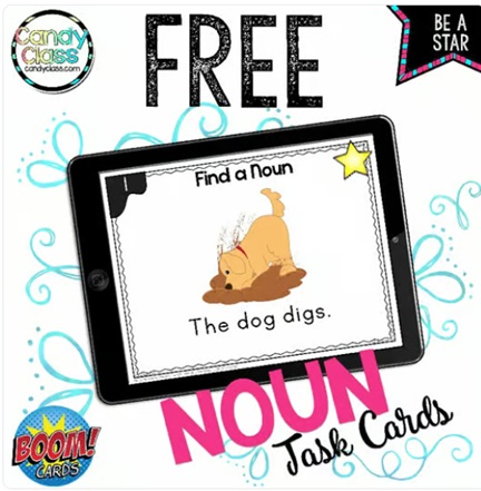 FREE Nouns Boom Cards™ Kindergarten 1st Grade Grammar Center Digital Activities image preview 2