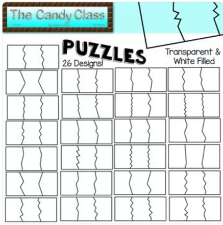 Puzzle Blank Template Clipart Commercial Use Matching Games Literacy Math Center image preview 2