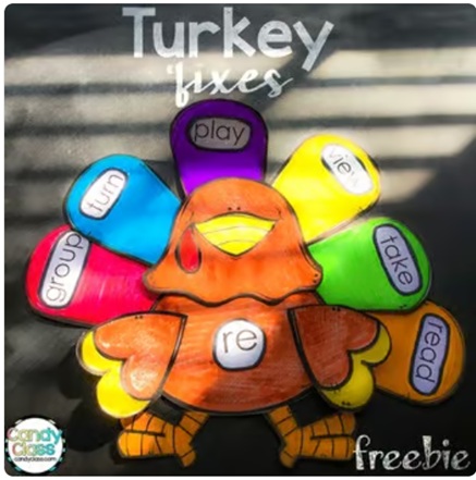 Free Turkey Prefix Vocabulary Craft Thanksgiving Activity Literacy Center image preview 2