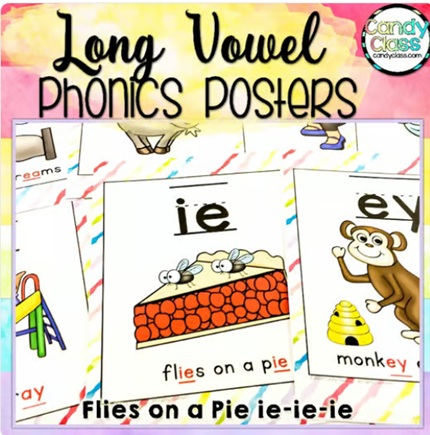Long Vowel Team Posters Fun Chants CVCe Magic E Words Phonics Sound Wall image preview 2