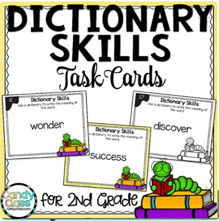 Dictionary Skills 2nd Grade ELA Grammar Practice Activity Task Cards Scoot Game image preview 2