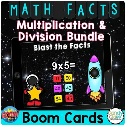 Digital Math Facts Fluency Division & Multiplication Boom Cards Activities image preview 2