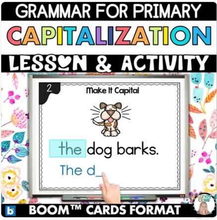 Capitalization Practice Activities Boom Cards Fix the Sentence Kindergarten image preview 2