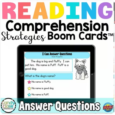 Digital Asking & Answering Questions Boom Cards Games Digital Reading Strategies image preview 2