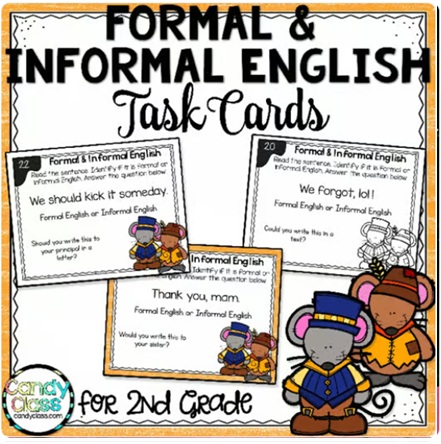 Formal & Informal Language 2nd Grade ELA Grammar Practice Task Cards Scoot Game image preview 2