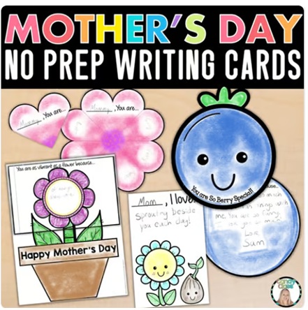 Mother’s Day Writing Prompt Cards & Craft Activities with Flower Pot Gift image preview 2