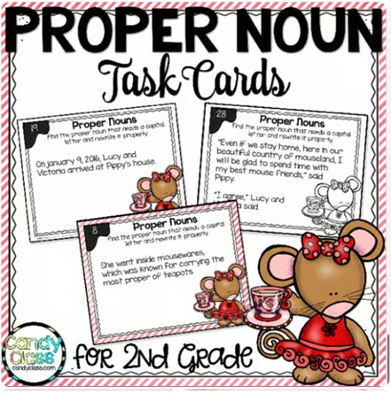 Proper Nouns 2nd Grade ELA Grammar Practice Activity Task Cards Scoot Game image preview 2