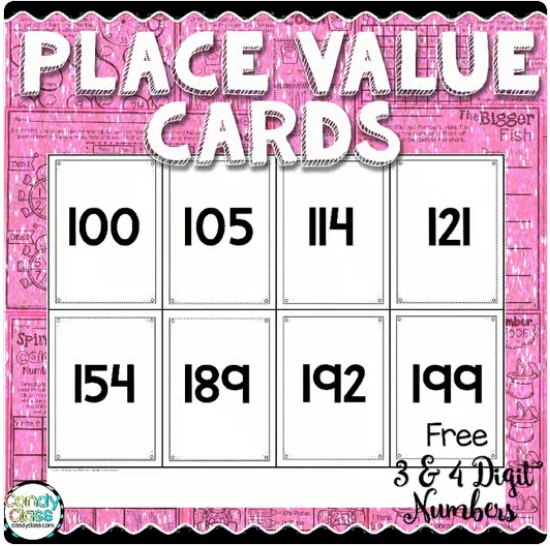 Free Place Value Number Game Cards Activity 2 Digit and 3 Digit Math Centers image preview 2