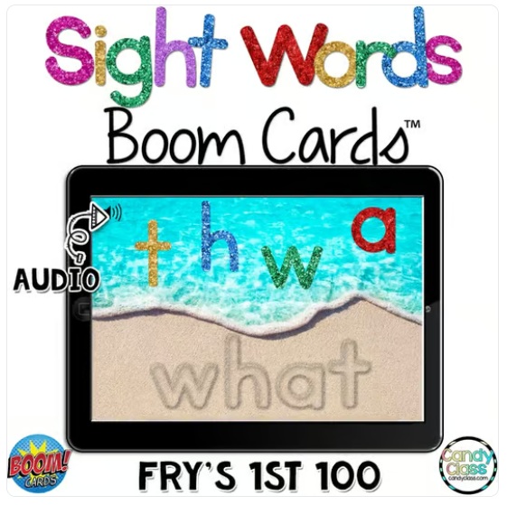 1st Grade Fry's 100 Digital Sight Word Spelling Review Reading Boom Card Games image preview 2
