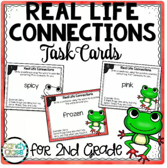 Making Connections 2nd Grade ELA Vocabulary Activity Task Cards Scoot Game image preview 2