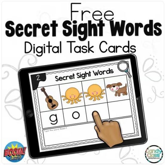 FREE Digital Sight Word Boom Cards Spelling Word Work Activities Reading Centers image preview 2