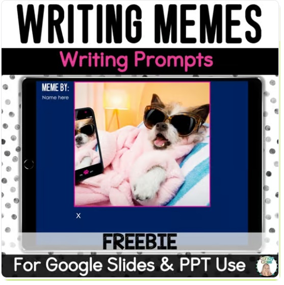 Free Writing Prompt Captions Ice Breaker Activity Google Slides Digital Resource image preview 2