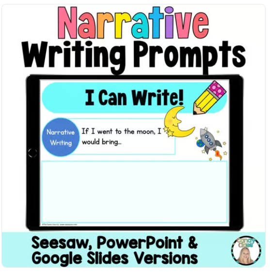 1st and 2nd Grade Narrative Writing Prompt Activity Seesaw Google Slide Use  image preview 2