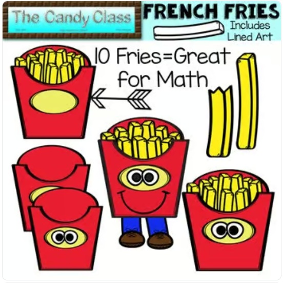 French Fries Food Clipart Math Place Value Tens and Ones Number Sense Counting image preview 2