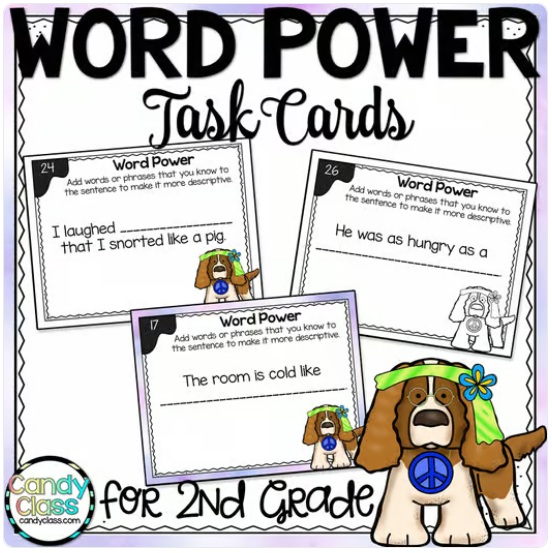 Word Power 2nd Grade ELA Vocabulary in Context Activities Task Cards Scoot Game image preview 2