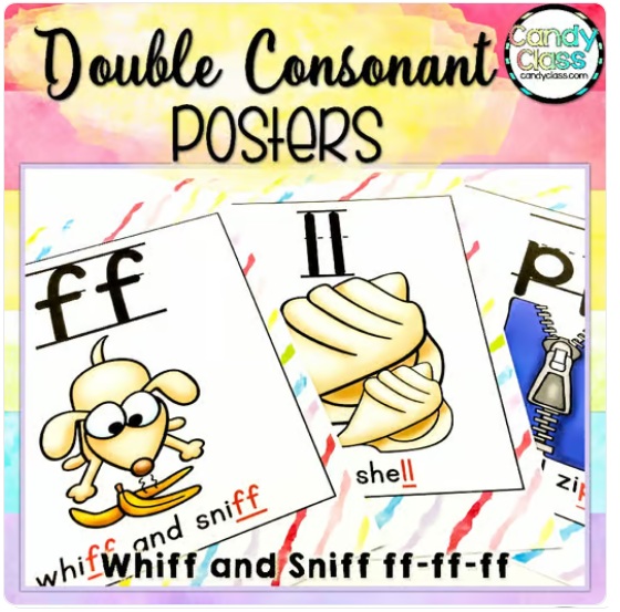 Double Consonant Posters FLSZ Chants Phonics Sound Wall Kindergarten 1st Grade image preview 2