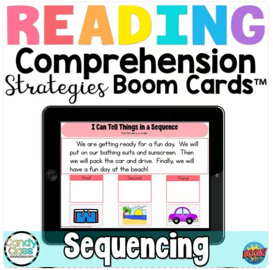 Digital Sequencing Boom Cards Reading Comprehension Strategies Literacy Activity image preview 2