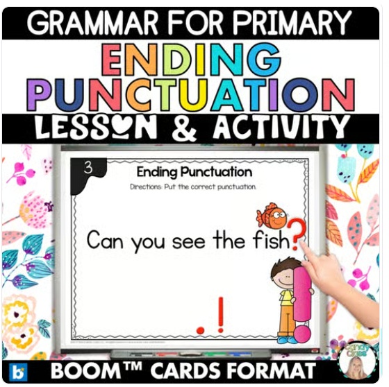 Ending Punctuation Kindergarten Grammar Practice Review Boom Card Activity Game image preview 2