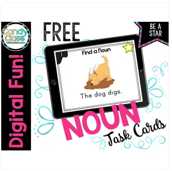 FREE Nouns Digital Task Card Kindergarten Grammar Literacy PowerPoint Activities image preview 2