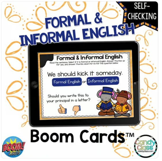 Formal & Informal Language 2nd Grade Grammar Boom Cards Digital ELA Activities image preview 2