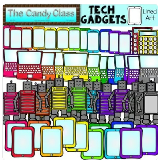 Technology Clipart Commercial Use Tablets Robots Laptops Cell Phones Calculators image preview 2