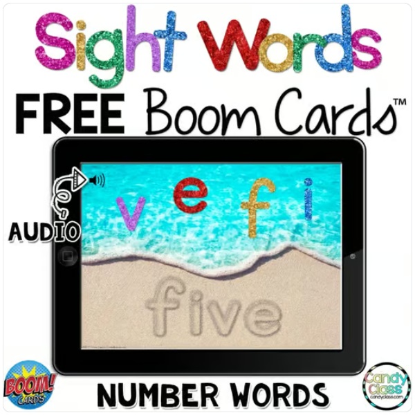 FREE Number Words Digital Sight Word Reading Boom Cards Activity Games image preview 2