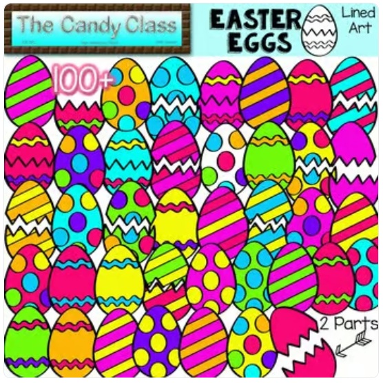 Broken Easter Eggs Spring Puzzle Clipart Template Commercial Use Springtime image preview 2