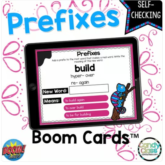 Digital Prefixes & Root Words 2nd Grade ELA Vocabulary Boom Card Game Activities image preview 2