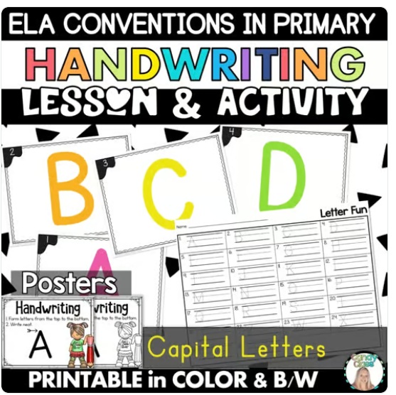Alphabet Handwriting Practice Task Cards Capital Uppercase Letters Activities image preview 2