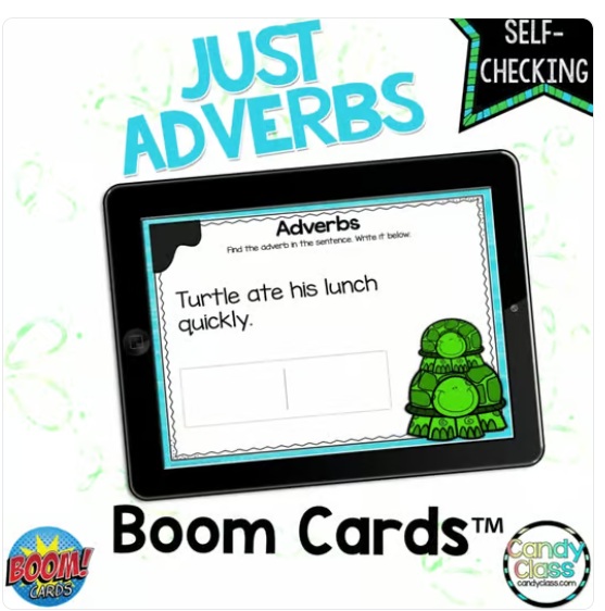 Adverbs Boom Cards 2nd Grade Digital ELA Grammar Practice Review Activity image preview 2