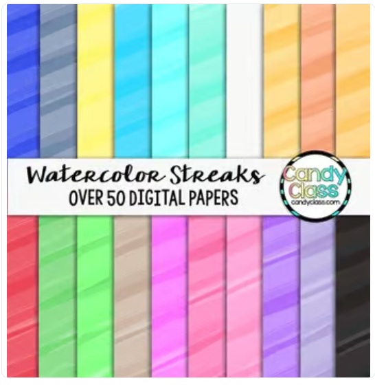 Watercolor Digital Papers Backgrounds Clipart Pink Purple Turquoise Blue Orange image preview 2
