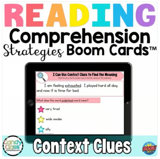Digital Context Clues Reading Comprehension Strategies Boom Card Game Activities image preview 2