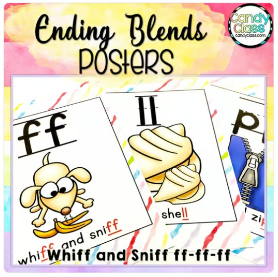 Ending Blend Posters Fun Chants Phonics Sound Wall Kindergarten 1st Grade image preview 2