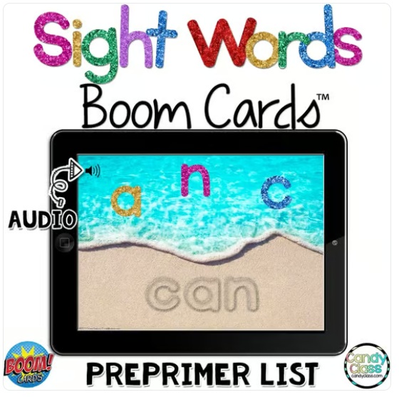Kindergarten Preprimer Digital Sight Word Practice Review Boom Card Activities image preview 2