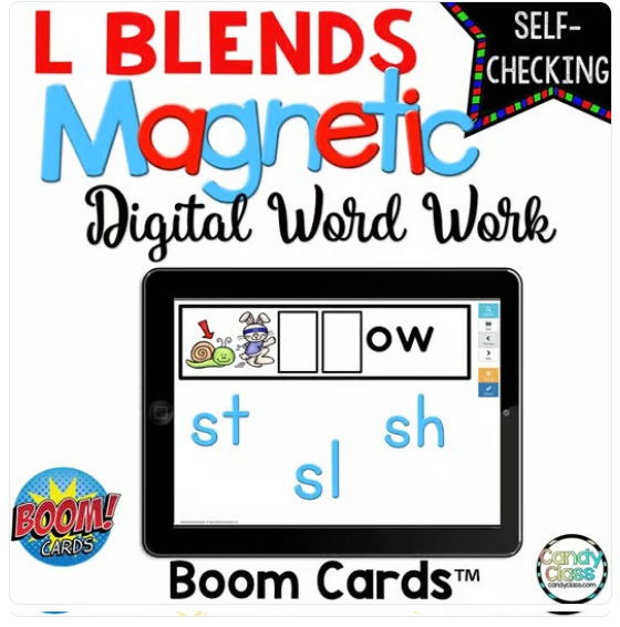 L Blends 1st Grade Phonics Digital Word Work Reading Boom Cards Review Activity image preview 2