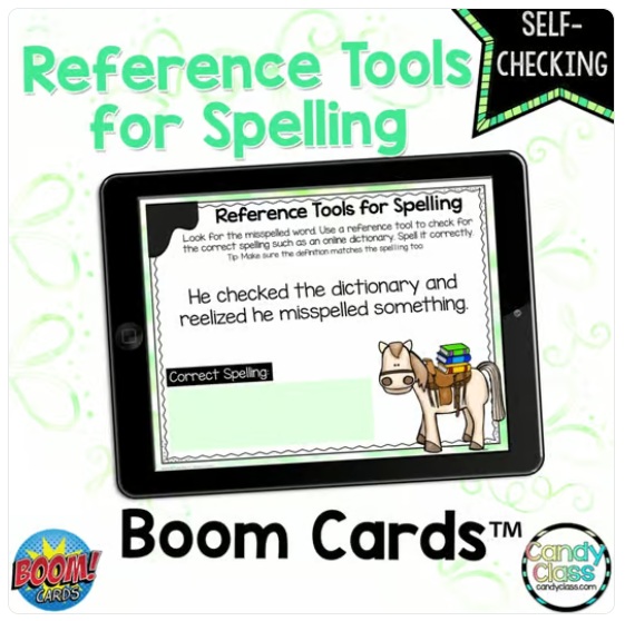 Spelling with References Digital 2nd Grade Grammar Practice Boom Cards Activity image preview 2