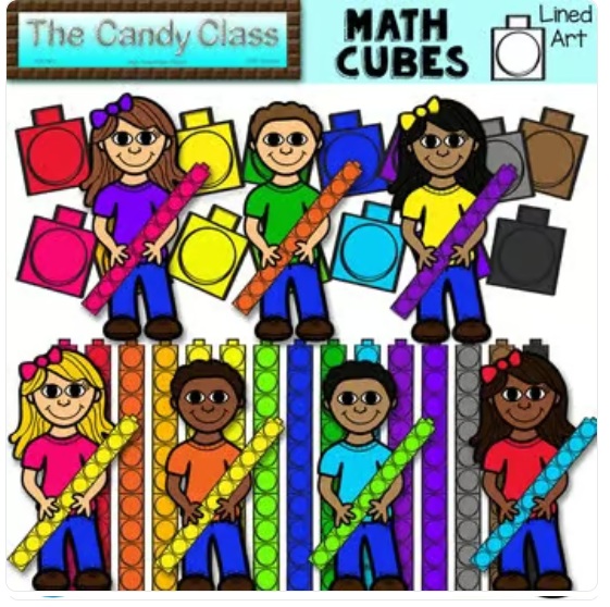 Math Linking Pattern Cube Kids Clipart Place Value Tens and Ones Counting image preview 2