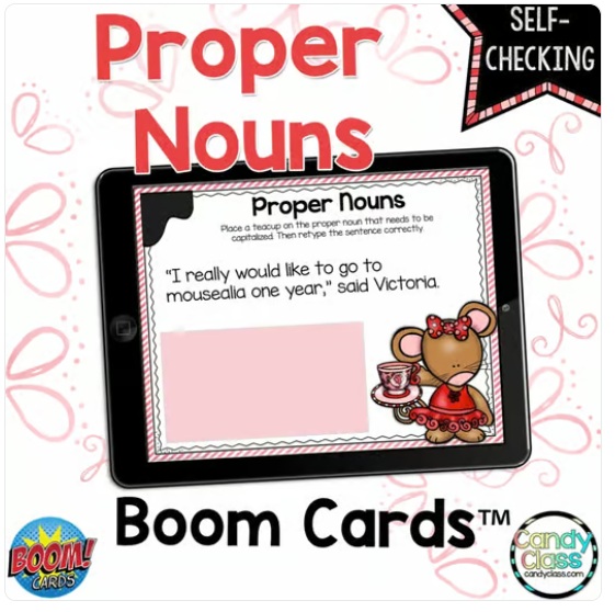 Digital Proper Nouns 2nd Grade ELA Grammar Practice Boom Cards Activity Game image preview 2