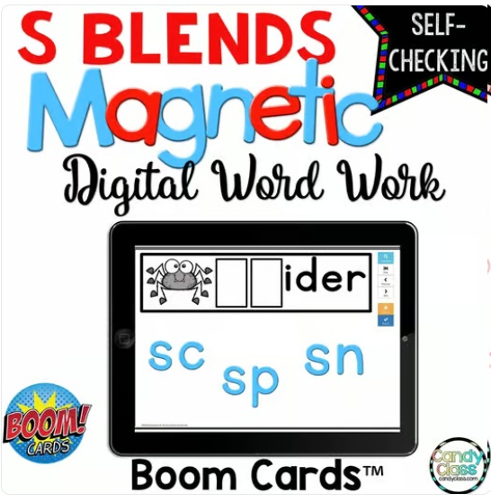S Blends Phonics Digital Word Work 1st Grade Reading Boom Cards Review Activity image preview 2