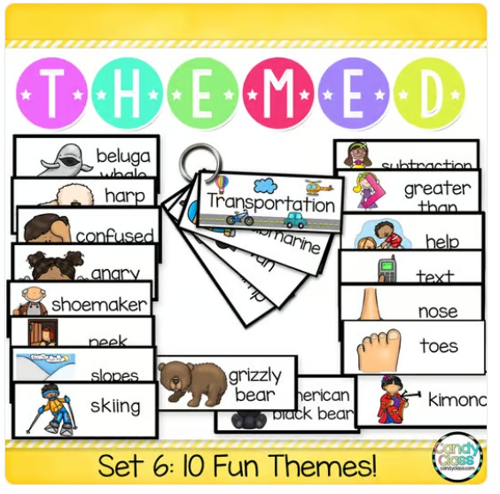 Writing Vocabulary Picture Cards Transportation Parts of the Body Emotions Bears image preview 2