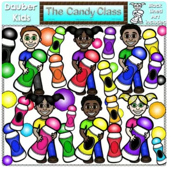 Bingo Dauber Kids Clipart Paint Blobs Splattered image preview 2