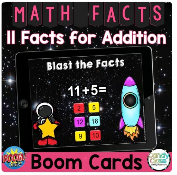11 Math Facts 1st Grade Addition Facts Fluency Activity Boom Card Review Games image preview 2